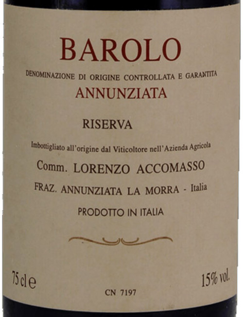 Accomasso/Lorenzo Barolo Annunziata Riserva 2015