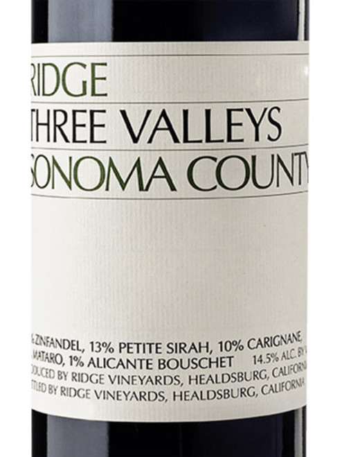 Ridge Three Valleys Sonoma County 2022