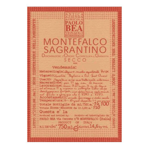 Bea/Paolo Sagrantino di Montefalco Secco Pagliaro 2019 3L