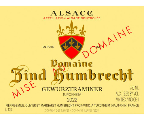 Zind-Humbrecht Gewürztraminer Alsace Turckheim 2022